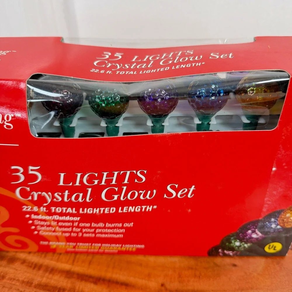 New GE String-A-Long 35 Lights Crystal‎ Glow Set Indoor Outdoor Multicolor